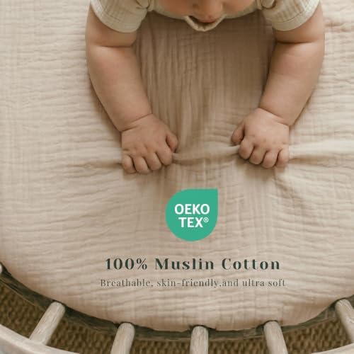 3 Pack Baby Muslin Bassinet Sheets - Image 4