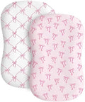 Croblissful 2 Pack Pink Bow Baby Lounger Cover Coquette Baby Nursery by CroBlissful