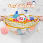 UNEEDE 4.32 Gallons Duck Print Corner Mounted Bath Toy Storage Holder - Image 6