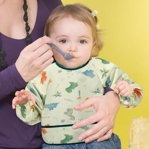 Accmor 5 Pack Long Sleeve Bibs, Baby Smock Waterproof Sleeved Bib Smock - Image 5