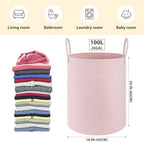 OIAHOMY 100L Nursery Hamper Laundry Basket Laundry Hamper Pink - Image 2