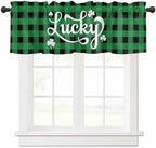 St. Patrick's Day Buffalo Plaid Kitchen Curtains Valances by VandarllinHomeKitchenDecor