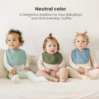Konssy 8-Pack Muslin Baby Bibs, Adjustable Fit - Image 2