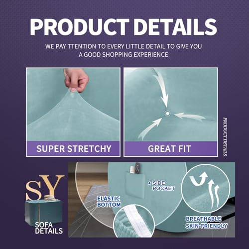 ZNSAYOTX Stretch Velvet Recliner Cover 4-Pieces, Thick Soft Recliner Chair - Image 3