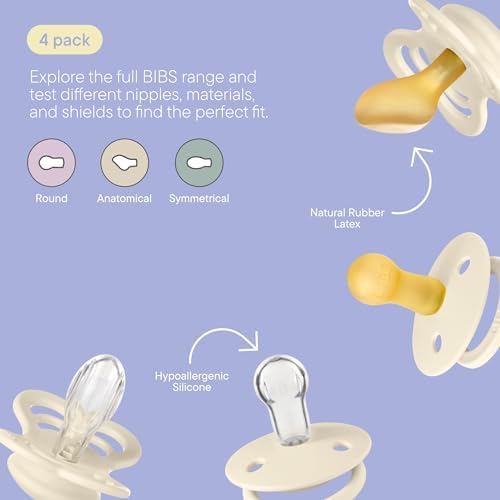 BIBS Try-It Collection | 4-Pack Soothers | BPA-Free Round, Anatomical & - Image 3