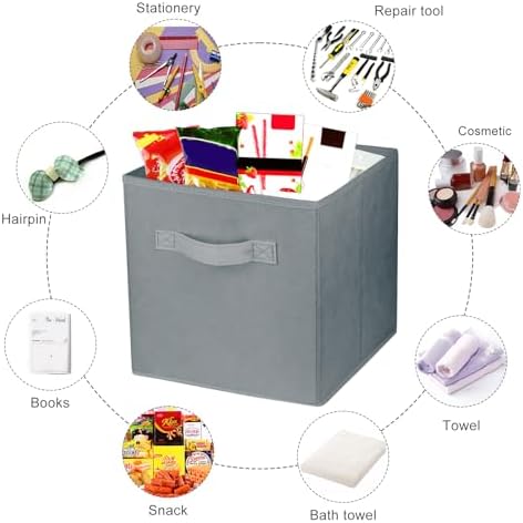 2 Pcs Storage Cubes, 10.5 Inch Collapsible Storage Bins, Fabric Foldable Bins - Image 2