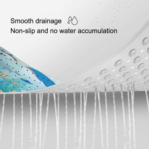 LNOND Bath Mat for Tub for Kids, Whales and Fish Bathtub Mat, Kids Bath Mats - Image 3