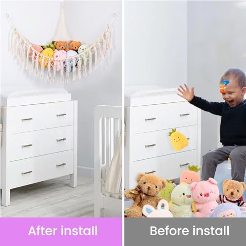 Stuffed Animal Hammock 75LEDs, 20 Colors Warm White 55in Extra Large Storage - Image 7