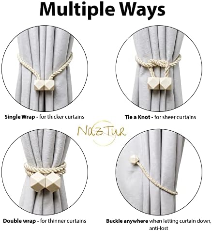 NazTur Magnetic Curtain Tiebacks, Curtain Ties, No-Drill Holdbacks - Image 4