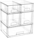 Vtopmart Clear Stackable Storage Drawers, 5 Pack Multi-Size Organizer Set by Vtopmart