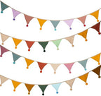 Fabric Bunting Banner, 2 Pack Handmade Neutral String Banner - Image 6