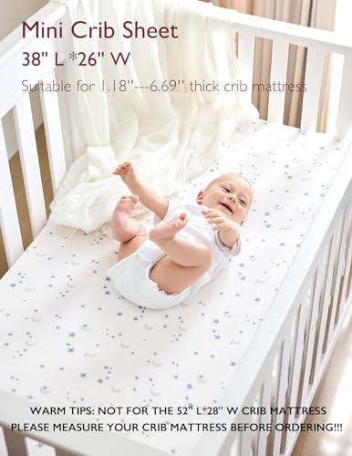 Momcozy Mini Crib Sheets 38"x26", Pack and Play Sheet - Image 2