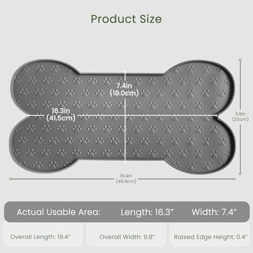 PWTAA Dog Food Mat Anti-Slip Silicone Dog Bowl Mat Thicker Pet Placemat - Image 2