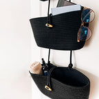 OrganiHaus Over the Door Organizer, Woven Rope Hanging Baskets - Image 3