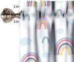 Rainbow Curtain Valances for Kids, Cute Boho Rainbow Rod Pocket Small Window - Image 3