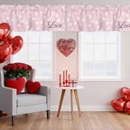 Vandarllin Pink Valentine's Day Kitchen Curtains Valances - Image 5
