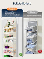 Yecaye 5 Tier Over the Door Organizer, Swing-proof Door Organizer Hanging - Image 4