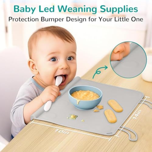 Silicone Placemat for Baby Self-Eating: Dishwasher Safe & Non-Slip for Dining - Image 4