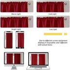 Chyhomenyc Red Valance for Windows, Light Filtering Faux Linen Textured Small - Image 6
