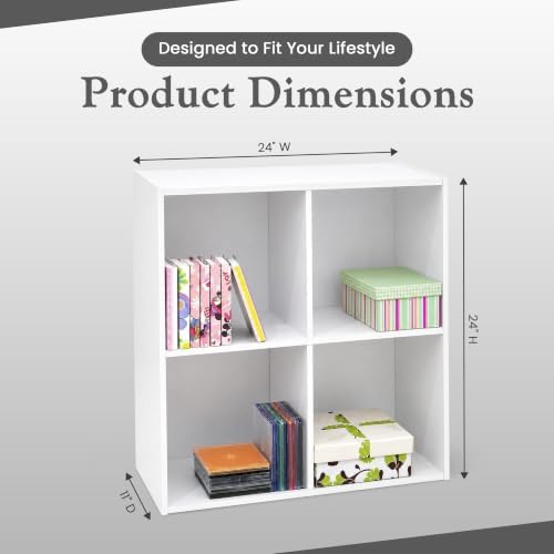 KB Designs - 4-Cube Bookcase, Unit Shelf, Storage Organizer - Image 3