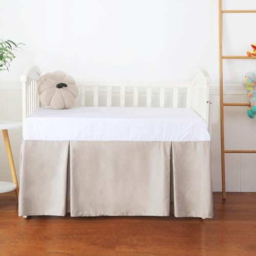 Crib Skirt Dust Ruffle, 100% Egyptian Cotton 400 Thread Count Soft Breathable - Image 2