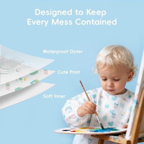 KIIS Disposable Baby Bibs, Waterproof Smock Bibs, Full Coverage - Image 2