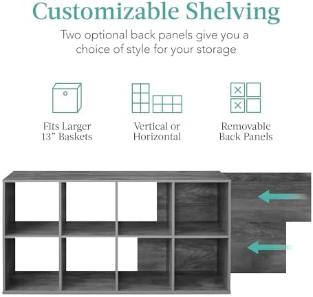 Best Choice Products 8-Cube Storage Organizer, 13.5in Shelf Opening, Display - Image 3
