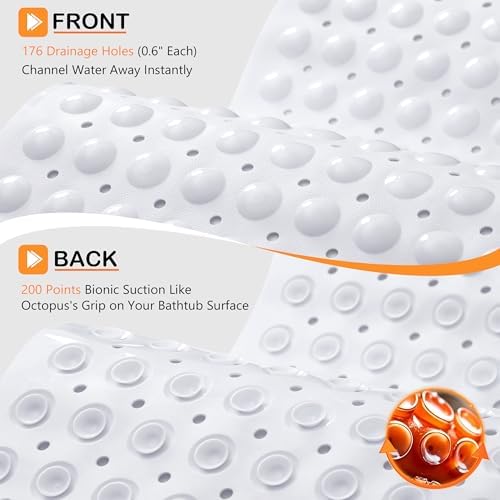 Yimobra White Non Slip Bath Mat - Image 3