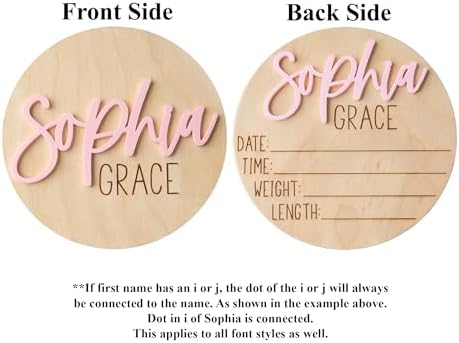 Double Sided Personalized Baby Birth Announcement Sign - Image 2
