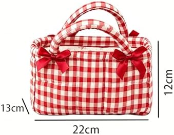 Small Storage Basket Organizer, Mini Fabric Gingham Storage Baskets - Image 5