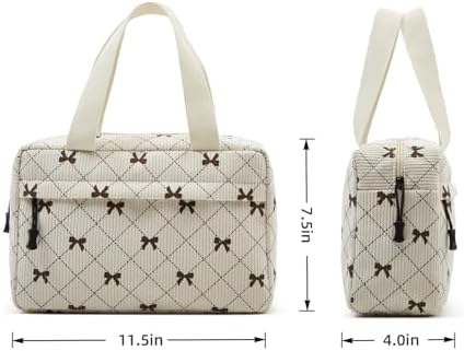 Large Makeup Bag for Women Corduroy Cosmetic bag Make up Bags Zipper Pouch - Image 4