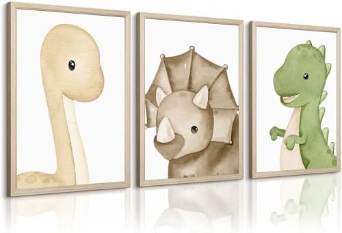 Dinosaur Wall Art Kids Boys Room Canvas Wall Decor Dino Nursery Wall Art by Tanmart