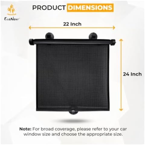 EcoNour Baby Car Window Shades 2 Pack car Window Covers - Image 2