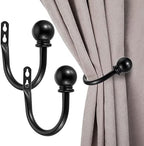 Sumnacon Set of 2 Metal Decorative Curtain Holdbacks, Wall Mounted Window by Sumnacon