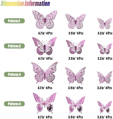 SAOROPEB 3D Butterfly Wall Decor 48 Pcs Lavender Butterfly Decorations - Image 5
