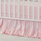 Brandream Crib Bed Skirt for Baby Girls Boys Blush Pink Boho Bohemian Solid by Brandream