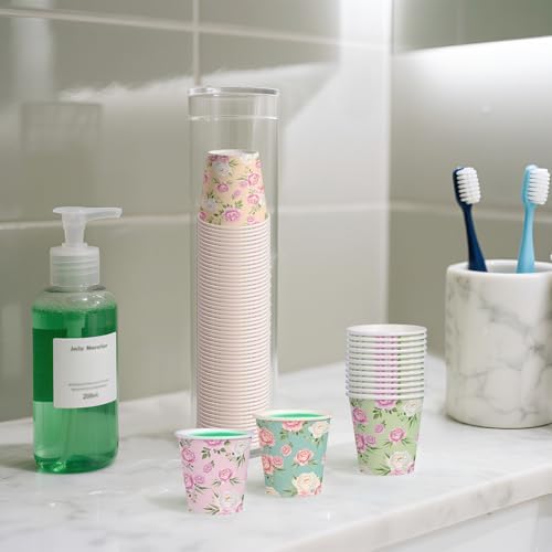 WRAPAHOLIC 3oz Rose Floral Bathroom Cups - Image 3