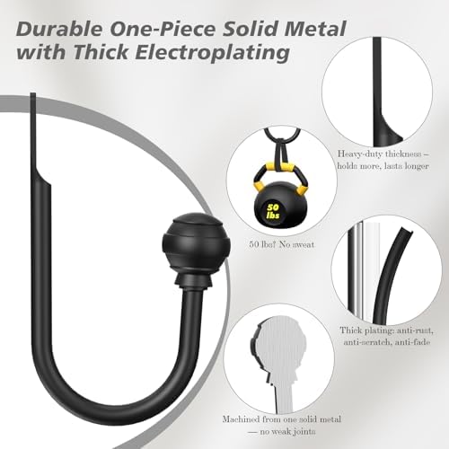 Hion Curtain Holdbacks Black 2pcs, Curtain Tiebacks Wall Mounted Hooks - Image 3
