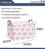 Sanjiaofeng Rectangular Kids Basket Pink Storage Bins, Girls Storage Baskets - Image 2