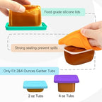 MORLIKE LIVING Baby Food Storage Covers Fit Gerber Tubs, 4 Pack - Image 3