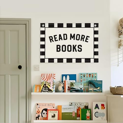 Lacama Checkered Classroom Decor Reading Nook Decor Read More Books Banner - Image 2
