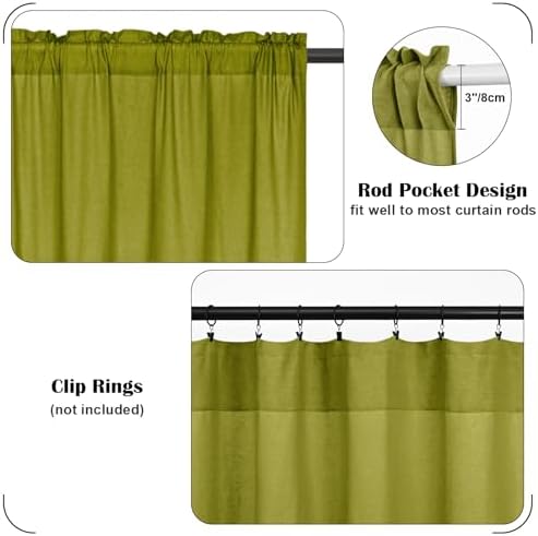 FRAMICS Farmhouse Valance Curtains, Boho Cotton Linen Kitchen Valance, Fresh - Image 6