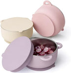 Bakpoco 2-in-1 Stainless Steel Baby Bowls, Leak-Proof Lids & Suction Silicone by Bakpoco