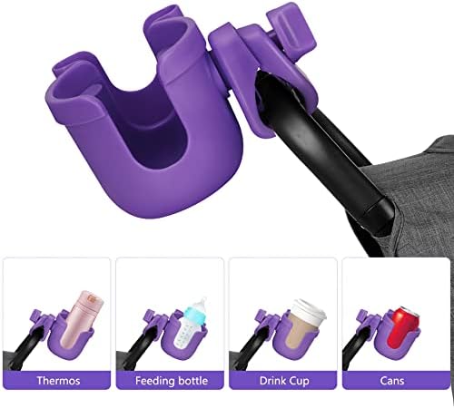 Suranew Cup Holder with Phone for Walker Wheelchair Stroller Purple - Image 4