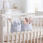 Gingham Crib Hanging Organizer Gingham Diaper Bag Organizer Playpen Organizers - Image 6