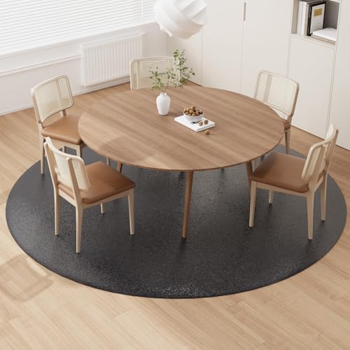 Black Plastic Floor Mat for Under Dining Table, 6ft Round No Slip Waterproof by ZPAIAreaFloorProtector