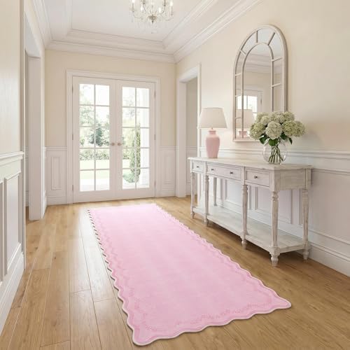 GarveeHome 2x6 Scalloped Washable Runner Rug Non Slip Hallway Kitchen Rug - Image 4