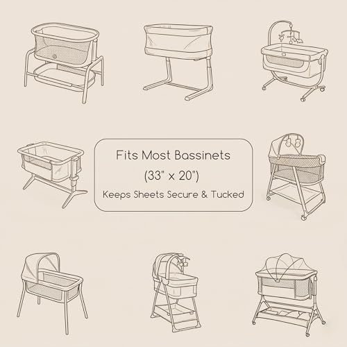 3 Pack Bedside Bassinet Sheets Girl & Boy 33" x 20" Rectangle - Image 4