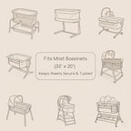 3 Pack Bedside Bassinet Sheets Girl & Boy 33" x 20" Rectangle - Image 4