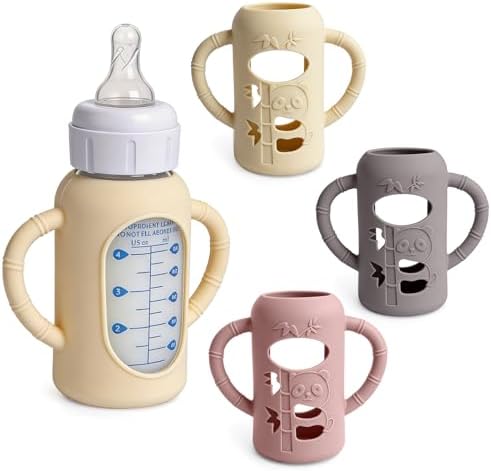 3 Pack Silicone Sleeves for Dr. Brown's Glass Bottles 4 OZ by Mityrain